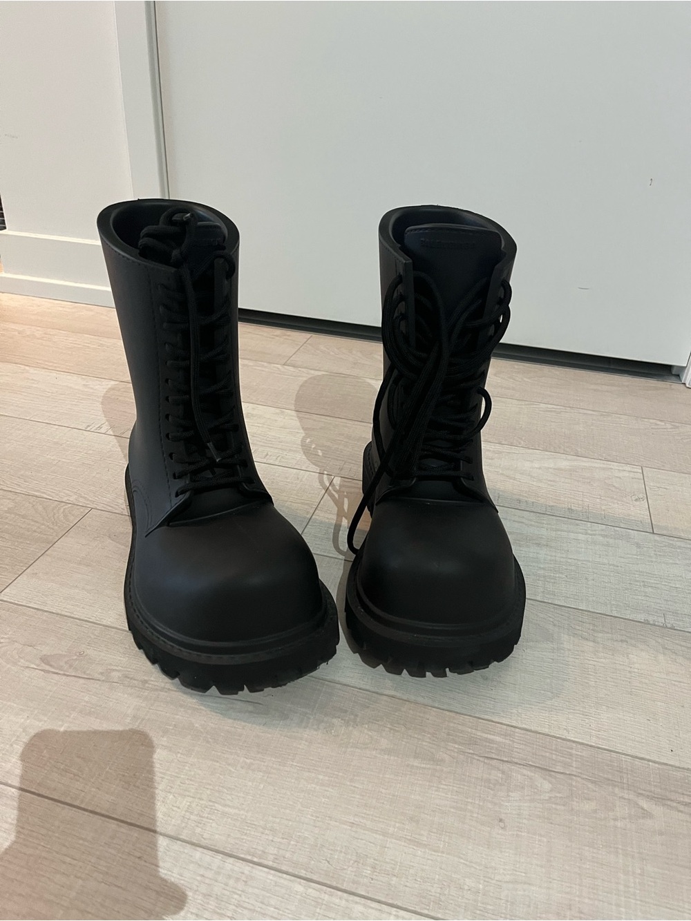 Balenciaga Black Men's Lace-Up Chunky Steroid Boots